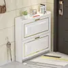 Nuevo zapatero de dos capas ultradelgado con cajones para la entrada, mueble de pasillo integrado, almacenamiento económico de doble capa