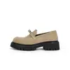 Sapatos baixos de sola grossa Sapatos pequenos de couro estilo britânico Sapatos femininos salto grosso plataforma sapatos uniformes sapatos單 de couro preto um passo