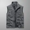 Colete Masculino de Secagem Rápida para Uso Externo - Primavera, Verão e Outono - Multibolsos - Fino - Roupa de Trabalho - Colete - Tamanho Grande - Fornecimento Direto da Fábrica