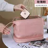 Yunduo Bolsa de Maquiagem Dupla Camada PU Feminina Portátil Grande Capacidade Alto Valor Viagem Necessaire Cosméticos Bolsa de Cosméticos Bolsa de Necessaire