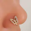 Moda europea y americana transfronteriza Anillo de nariz falso en forma de U Amazon diamante mariposa amor clavo de nariz clip de nariz sin perforación joyería para perforación