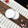 Prato branco puro de cerâmica para pintura chinesa, com cerca de 10 cm de diâmetro, paleta de pigmentos, nano-imitação de porcelana, resistente a quedas.