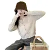 Cárdigan suave y cómodo 100% lana para mujer, perfecto para primavera y otoño, estilo corto, versátil y chic sin esfuerzo, adecuado para ventas transfronterizas