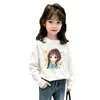 Camiseta versátil de manga larga de algodón puro a la moda estilo coreano para niños, nuevo estilo de otoño, linda camiseta interior de dibujos animados para niñas y niños pequeños