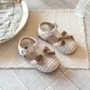 Sandálias para Bebês Meninas Estilo Coreano com Laço Sapatos Fechados para Bebês Solado Macio Sandálias de Praia para Crianças Pequenas Sapatos de Princesa para Meninas Sandálias Estilosas