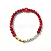 Pulseira de imitação de cinábrio com 7 contas, sete douradas, três prateadas, pulseira de quatro pequenas contas de arroz, pulseira de contas de arroz com acessórios que não perdem a cor