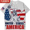 Venda Quente de Verão Transfronteiriço 3D Bandeira Americana de Manga Curta Liberty Impresso T-shirt Europeu e Americano Hot-selling Casual Top para Homens