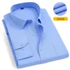 Camisa formal de manga comprida, resistente a amassados, cor sólida, camisa confortável para homens, adequada para negócios, trabalho, deslocamento, top casual slim fit