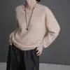 Suéter Macio de Caxemira com Gola Interna para Mulheres, Lã Versátil, Malha de Luxo Leve, Nova Cor Sólida para Outono e Inverno