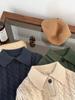 Suéter Retorcido Estilo Coreano para Niños y Niñas Invierno Nuevo Estilo Estilo Occidental Bebé Versátil Casual Suéter Polo Top para Niños