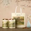 Latas Universais de Chá, Latas de Papel, Latas Vazias, Chá Preto, Chá Verde, Meio Gato, Latas Redondas Grandes Seladas de 0,5kg, Conjunto de Caixa de Presente Embalada