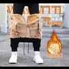 Calças de Lã de Cordeiro Transfronteiriças, Calças Casuais Esportivas para Homens, Calças Longas Casuais Soltas para Outono e Inverno, Calças Esportivas Quentes de Tamanho Grande
