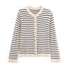 Cardigan Jacket de Punto de Moda Casual Personalizado Otoño 2025 Más Fácil de Combinar Cuello Redondo Manga Larga Abotonado Decorativo en Capas
