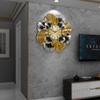 Relógio de Parede Criativo Folha de Ginkgo Estilo Europeu Luxo Leve Relógio Sala de Estar Estilo Americano Simples Decoração de Casa Arte Relógio de Parede