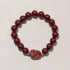 Pulsera de Hilo Rojo con Cinabrio para los Doce Signos del Zodíaco y las Ocho Deidades Guardianas, Hecha a Mano para Hombres y Mujeres Parejas