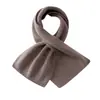 Nueva colección de otoño e invierno: Bufanda de punto de cachemira de color liso, diseño unisex, calentador de cuello versátil y una bufanda pequeña elegante