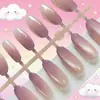 2026 Salão de Unhas Cat-Eye da Moda Novo Estilo Cat-Eye Roxo Berinjela Gradiente Manchas Unhas Postiças 30 Peças