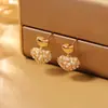 Brincos Populares de Argola S925 com Coração Estilo Coreano Pérola Zircônia Moda para o Dia a Dia Brincos Pequenos Exquisitos Versáteis