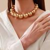 Europa y Estados Unidos joyería transfronteriza exagerada grande redonda punk collar gargantilla cadena caliente geométrico cuentas collar femenino con cuentas