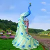 Lâmpada de Fibra de Vidro Artificial Super Brilhante Grande para Exterior em Formato de Pavão para Paisagismo Ornamentos de Pátio Lâmpada Popular para Check-In de Paisagem