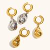 Aretes Colgantes de Cacahuates Sólidos Transfronterizos Europeos y Americanos Acero Inoxidable Moda Elegante Nicho Lujo Accesible Aretes de Alta Gama para Mujeres