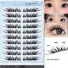 Pestañas postizas estilo injerto de manga, gruesas y fotogénicas, estilo zorro con curvatura de bebé, inclinadas, cisne negro de luz de luna