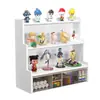 Expositor de figuras tipo escalera de escritorio con cajones, caja ciega Pop Mart caja de almacenamiento, organizador de papelería para escritorio de estudiante