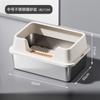 Bandeja de Arena para Gatos de Acero Inoxidable Abierta con Borde Alto Sobredimensionada Antisalpicaduras Profundizada Semi-cerrada Inodoro para Gatos Suministros para Mascotas