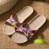 Zapatillas de Lino Estilo Nuevo Verano para Mujer Hogar Antideslizantes Pareja Zapatillas de Casa Sandalias Estilo Japonés Interior Suela Gruesa