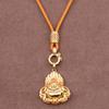 Ámbar Cera de Abejas Oro Marca Buda Hebilla Especial Cordón Colgante Ajustable Collar para Hombre y Mujer Cuerda a Juego Cuerda Colgante Yu Pei