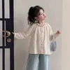 Camisa Floral Infantil Tongsen Tongma Primavera 2026 Nova Camisa de Primavera Infantil Top Soltinho Estiloso para Meninas