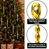 Colgantes de barra de hielo roscados de Navidad, plástico electrochapado en oro, plata y rojo con forma de cono de hielo, adornos colgantes de carámbano para decoración de árbol de Navidad