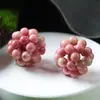 Brincos de Pedra Natural Pulseira Colar Corrente para Celular Contas Bola de Cristal Bola de Flor Acessórios de Joias DIY Cristal Tecido