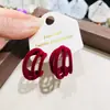 Novos Brincos Veludados Retrô da Moda Outono e Inverno para Mulheres, Brincos Personalizados de Veludo Fosco, Brincos Estilo Francês