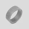 Anillo de malla de acero inoxidable de 8 mm venta caliente transfronteriza tres colores opcionales Joyería de acero de titanio no se decolora venta al por mayor directa de fábrica