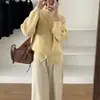 Suéter tejido casual de estilo coreano con doble cremallera para mujer, nueva colección otoño e invierno, holgado, suave, casual, chaqueta cárdigan versátil, moderno