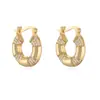 Aogu Pendientes Retro de Latón Chapado en Oro de 18K con Circonita, Moda Transfronteriza Europea y Americana, Elegantes Pendientes Versátiles de Gama Alta de Nicho para Mujer