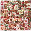 100 Lindas Pegatinas de la Serie de Fresas Serie de Frutas de Dibujos Animados Pegatinas Decorativas para Cuaderno Pegatinas Planas de PVC Impermeables
