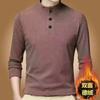 Fabricante Original Suéter de Manga Longa Outono com Botões, Gola Alta, Masculino de Manga Longa com Forro de Lã Versátil Casual de Manga Longa Gola Meia-Alta