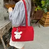 Bolsa quadrada pequena doce estilo coreano da moda, novo modelo 2026, elegante, simples, bolsa de ombro fofa para mulheres, bolsa de mão de cor sólida, bolsa de axila