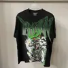 Camiseta Suelta de Manga Corta Retro Moda Hip-Hop Calle Americana Moda Americana Diamante Caliente Emoción Mixta
