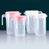 Jarra de Plástico de Gran Capacidad para Agua Fría y Agua Hervida, Resistente a Altas Temperaturas, para el Hogar y Tiendas de Té con Leche, Taza Medidora con Tapa y Marcas, Uso Comercial