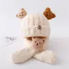 Gorro para Niños Estilo Coreano Niño y Niña Sombrero de Felpa Otoño e Invierno Caliente para Bebé Protección para los Oídos Gorro de Lana Tejido Lindo