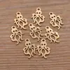 12 Colgantes de Vida Marina de Acero Inoxidable Color Acero Dorado Rana Pulpo Cangrejo Caballito de Mar Pez Accesorios para Joyería DIY