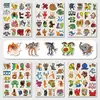 Conjunto Popular de 6 Folhas Grandes com 100 Adesivos, Coleção de Adesivos 2D de Desenho Animado Anime, Adesivos de Animais Sanrio para Diários