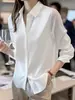 Comercio Exterior Transfronterizo Europeo y Americano Color Sólido Entrevista Negocios Camisa de Manga Larga Stock al por Mayor Top Francés Mujer