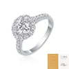 Anillo de plata S925 amor verdadero con moissanita, anillo de lujo ligero, modelo nuevo para Amazon transfronterizo, no se decolora, en stock