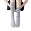 Meias Slouch Femininas de Algodão Puro para Primavera e Verão, Meias Finas para Panturrilha de Verão, Respiráveis, Adequadas para Combinar com Sapatos de Couro Pequenos, Meias de Cano Alto Lisas de Cor Sólida Sem Costura