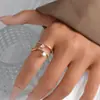 Anillo de Apertura Ajustable con Tachuelas de Diamante Cruzadas Geométricas Estilo Ins Anillo Pulsera de Diseño de Nicho Femenino