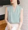 Top de satén sin mangas, holgado, adelgazante y elegante para mujer, nuevo modelo de verano, moda simple y elegante, camisa adelgazante de moda para ir al trabajo
